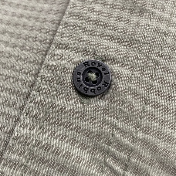 Royal Robbins Desert Pucker Dry Checkered Short Sleeve Button Up Shirt (Green) - Picture 12 of 16